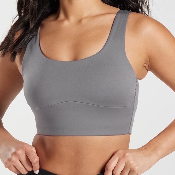 Gymshark Longline Sports Bra -Titanium Grey - Picture 1 of 4